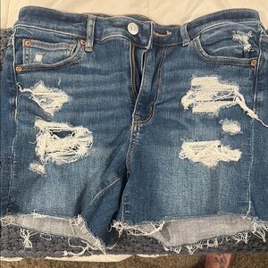 Distressed Denim Shorts